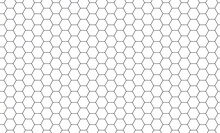 Hexagon Honeycomb Seamless Pattern. Honeycomb Grid Seamless Texture. Hexagonal Cell Texture. Bee Honey Hexagon Shapes. Vector Illustration On White Background.