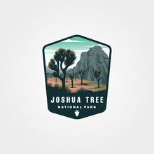 Joshua Tree Vector Patch Logo Design, Joshua Tree National Park Emblem Design