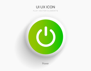 Aufkleber - Flat style circle start icon and power button. Shut down symbol. On off icon. 