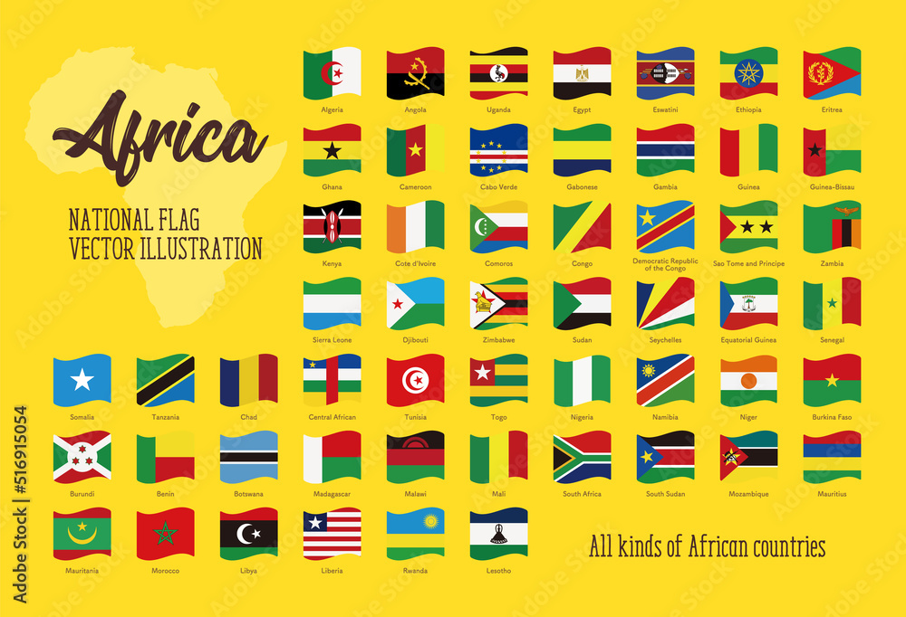 All country National flags of Africa / vector illustration / icon set ...