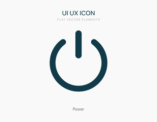 Leinwandbilder - Flat style circle start icon and power button. Shut down symbol. On off icon. 