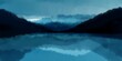 © Laura Bustos - Fondo abstracto con textura de acuarela. Paisaje abstracto moderno, impresión. Colores oscuros en tonalidades de azul