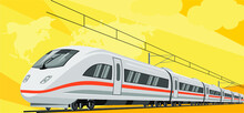 Illustration Of Modern Stylish High Speed Train