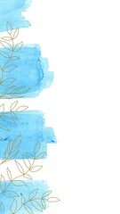 Blue aesthetic background with watercolor