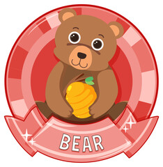 Sticker - Cute bear cartoon badge