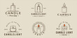 © zyxroun - set of candle logo line art vector simple minimalist illustration template icon graphic design. bundle collection of various wax sign or symbol for shop or business concept