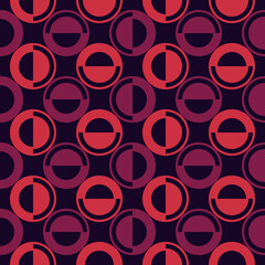 Wall Mural - Polka dot ornament. Repeated circles seamless pattern. Modern stile geometric background. Geo motif surface print
