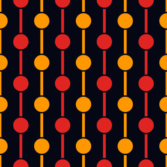 Wall Mural - Polka dot ornament. Vertical lines, circles seamless pattern. Strings of beads motif. Simple geometric shape background. Minimalist geo print