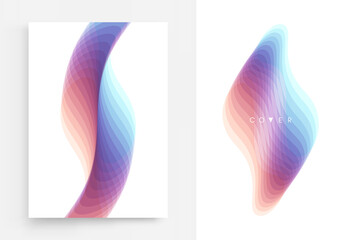 Wall Mural - abstract wavy background with dynamic effect. vector illustration made of various overlapping elemen
