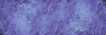 Blue Purple Marble Texture. Very Peri Color. Close-up. Beautiful Stone Abstract Background With Space For Design. Web Banner. Wide. Panoramic.