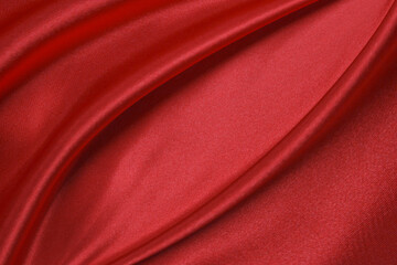 Wall Mural - Red silk or satin luxury fabric texture can use as abstract background. Top view