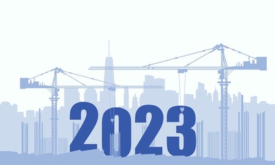 Construction sets numbers for New Year 2023.