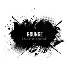 Wall Mural - vector black paint splash grunge banner background.