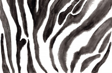 Zebra, Horse Seamless Pattern, Watercolor Illustration.