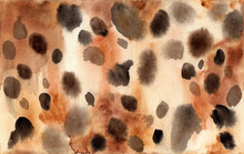 Leopard Seamless Pattern, Watercolor Illustration. Animal Skin Fur.