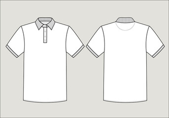 Sticker - Men's Classic Polo Shirt Technical Flat Sketch