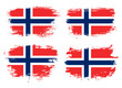 © Gautam - Artistic Norway country brush flag collection. Set of grunge brush flags on a solid background