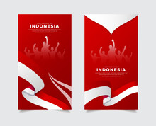 Happy Indonesia Independence Day Template Stories. Indonesia Independence Day Design Stories Collection