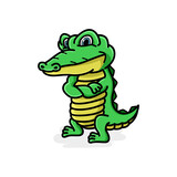 Fototapeta Dinusie - Vector illustration of crocodile character, With cute and childish style. This design is very good for kids