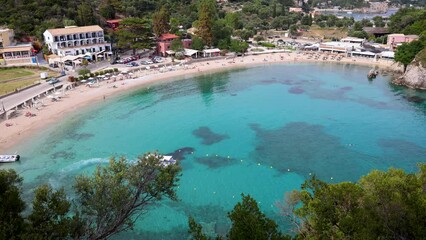 Canvas Print - Palaiokastritsa town on Corfu Island in Greece