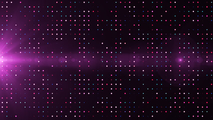 Wall Mural - Motion graphic background animation, Futuristic mysterious flowing digital particles wave de-focus virtual reality abstract cyber space environment background.