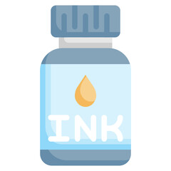 INK BOTTLE flat icon,linear,outline,graphic,illustration