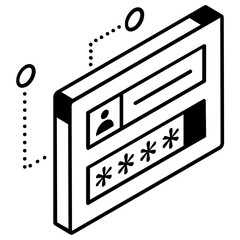 Canvas Print - A profile password isometric icon download