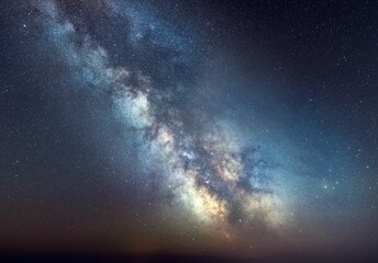 Poster - Night sky with Milky Way. Beautiful astrophotography.