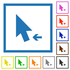 Sticker - Arrow cursor left solid flat framed icons