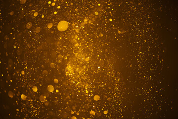 Wall Mural - Glowing golden glitter festive lights abstract bokeh background