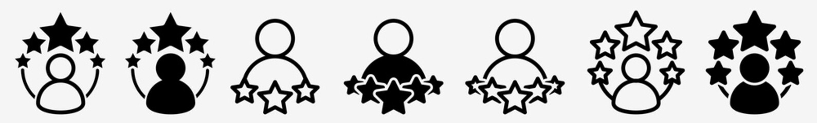 Wall Mural - five stars icon avatar user honor 5 stars set | champion five star icon frame five award vector illu