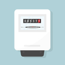 Household Electricity Meter, Concept Of Rising Electricity Prices- Vector Illustration