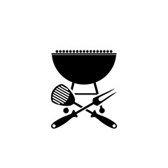 Canvas Print - BBQ logo. Barbecue icon isolated on white background