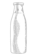 Sticker - milk bottle sketch style