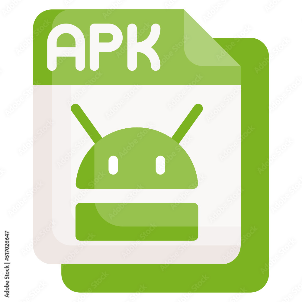 Apk File Raphic APK flat icon,linear,outline,graphic,illustration Stock Vector | Adobe ...