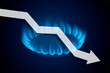decrease in natural gas prices, decrease in gas production, Gas combustion in a gas burner