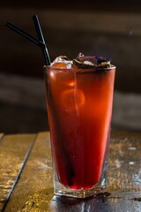 Sticker - Mixed fruit drink with lots of ice and straws on top