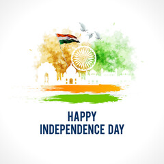 Happy Independence day India, Vector illustration, Flyer design for 15th August.