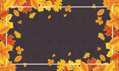 Poster - autumn season rectangle frame