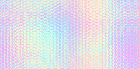 Wall Mural - Seamless trendy iridescent rainbow corrugated ribbed glass background texture. Soft pastel holographic frosted window refraction pattern. Modern blurry pearlescent unicorn foil abstract 3D rendering.
