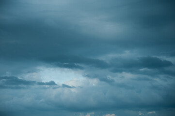 Wall Mural - Scenic shot of dramatic sky with rainy clouds, natural backdrop 