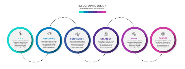 Leinwandbilder - Steps business data visualization timeline process infographic template design with icons