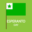 Esperanto day flag flat design, vector art illustration.