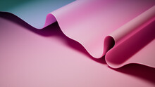 Trendy 3D Abstract Background With Ripple Surface. Pink And Blue Wallpaper With Copy-Space.