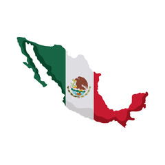 Sticker - mexican flag in map