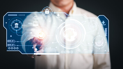 Wall Mural - digital security unlocking or encryption, authorizing secure logins.