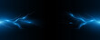 Realistic blue lightning effect isolated on black background. Thunderbolt with light effect. Thunderstorm for design your cover or banner. Vector illustration