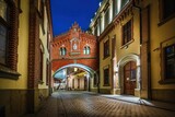 Fototapeta  - Ulica Pijarska w Krakowie z Muzeum Czartoryskich w nocy