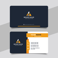 Wall Mural - yellow modern creative business card and name card, horizontal simple clean template vector design