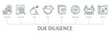 Due Diligence Vector Infographic In Minimal Outline Style